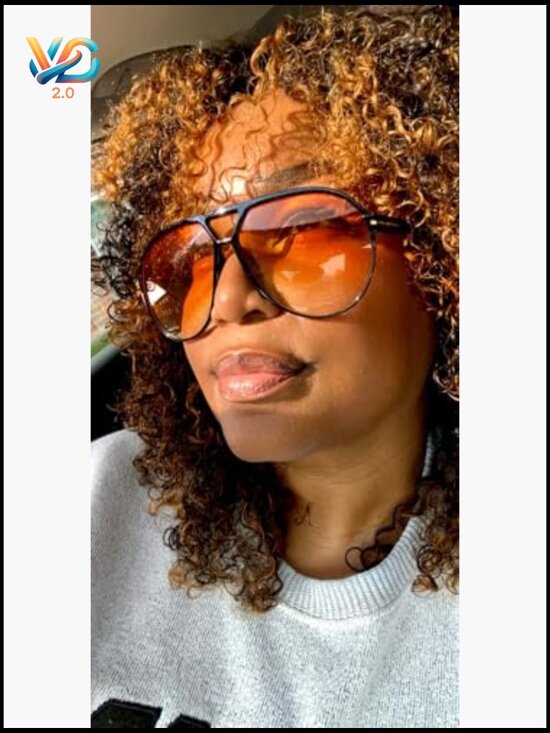 Retro Aviator Sunglasses Oversized Square Classic Vintage Tangle Free UV main image 4